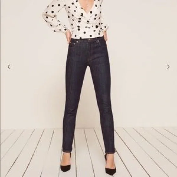Reformation High & Slim Hayes Blue Skinny Jeans, size 23 - Picture 3 of 10